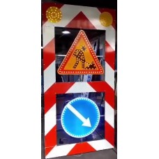 Передвижной заградительный знак со световой индикацией вариант А